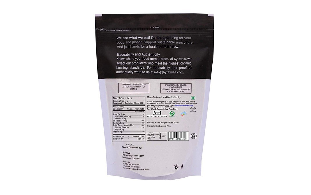 Bytewise Organic Rice Atta    Pack  1 kilogram